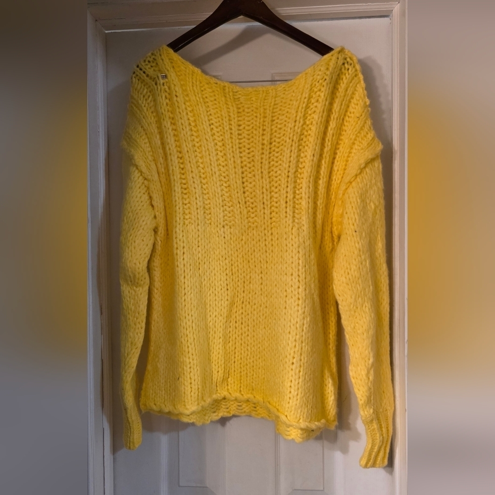 Free People Vibrant Yellow Knit Turtleneck Sweater - Picture 3 of 4